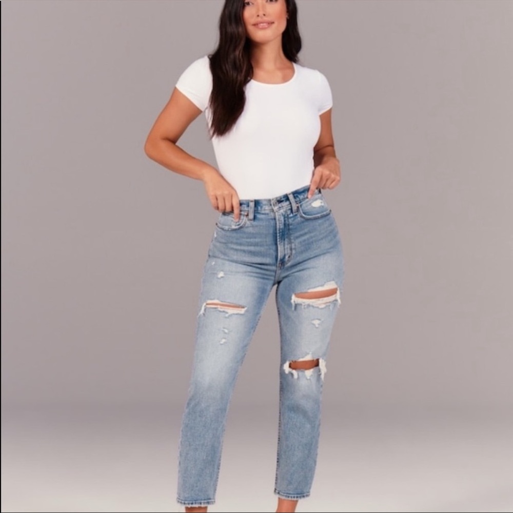 A&F Ankle Straight Ultra High Rise 26S